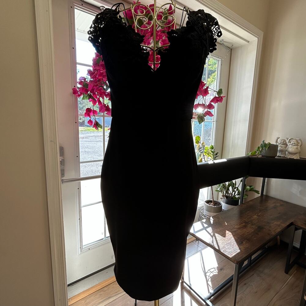 Forever 21 Midi A-Line Black Sheer Dress